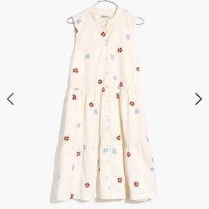 Madewell Cream Sleeveless Dress with Daisies